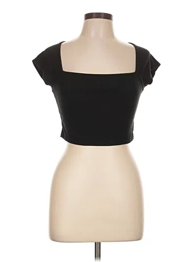 Pre-owned Shein Short Sleeve Top Black Strapless Neckline Tops