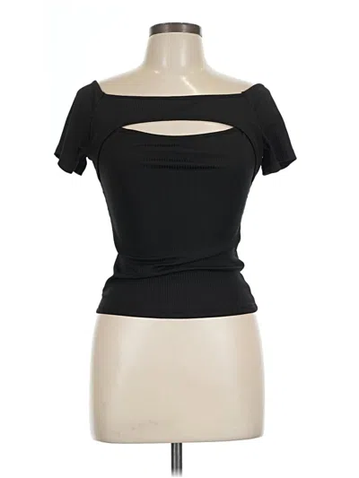 Pre-owned Shein Short Sleeve Top Black Strapless Neckline Tops