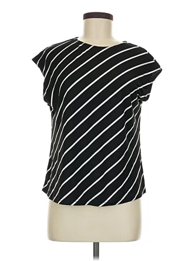 Pre-owned Shein Short Sleeve Top Black Stripes Pattern Boatneck Tops