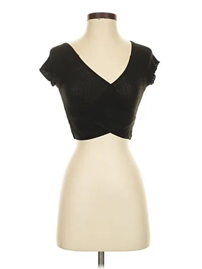 Pre-owned Shein Short Sleeve Top Black Sweetheart Neckline Tops