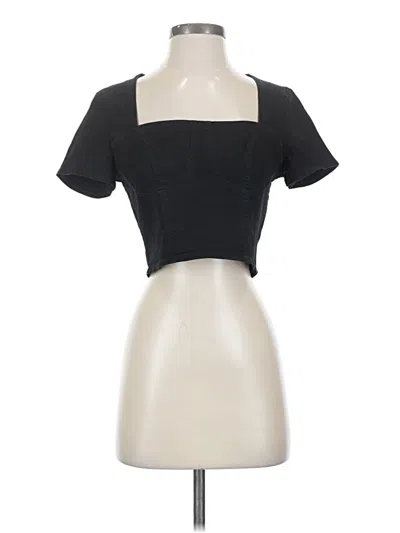 Pre-owned Shein Short Sleeve Top Black Sweetheart Neckline Tops