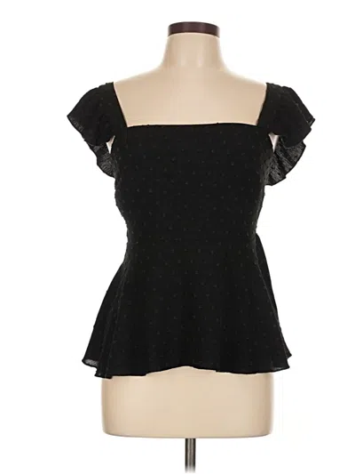 Pre-owned Shein Short Sleeve Top Black Sweetheart Neckline Tops