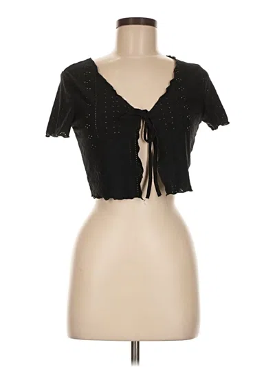 Pre-owned Shein Short Sleeve Top Black Sweetheart Neckline Tops