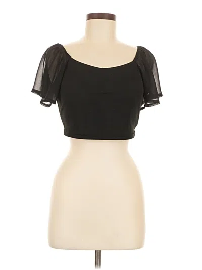 Pre-owned Shein Short Sleeve Top Black Sweetheart Neckline Tops