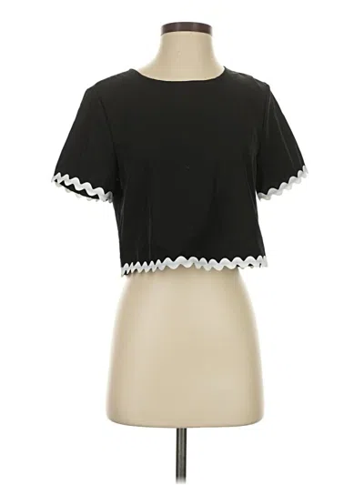 Pre-owned Shein Short Sleeve Top Black Sweetheart Neckline Tops