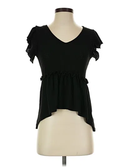 Pre-owned Shein Short Sleeve Top Black Sweetheart Neckline Tops