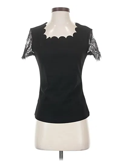Pre-owned Shein Short Sleeve Top Black Sweetheart Neckline Tops