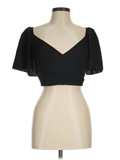 Pre-owned Shein Short Sleeve Top Black Sweetheart Neckline Tops