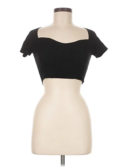 Pre-owned Shein Short Sleeve Top Black Sweetheart Neckline Tops