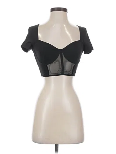 Pre-owned Shein Short Sleeve Top Black Sweetheart Neckline Tops