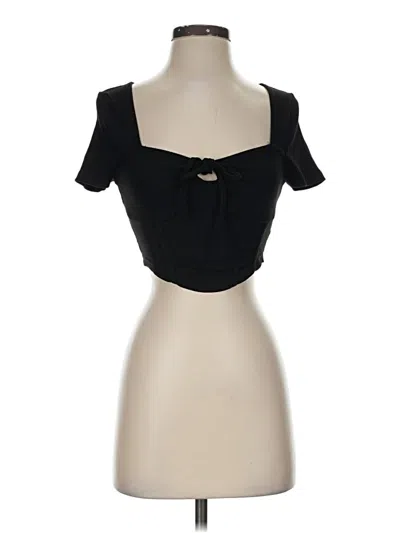 Pre-owned Shein Short Sleeve Top Black Sweetheart Neckline Tops