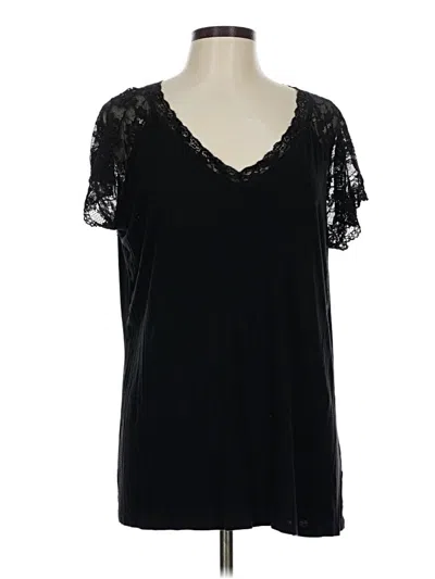 Pre-owned Shein Short Sleeve Top Black V Neck Tops