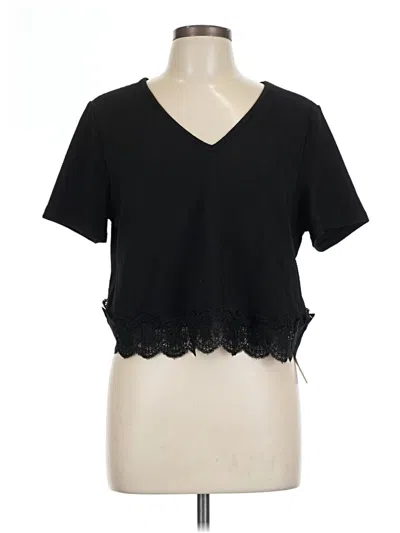 Shein Short Sleeve Top Black V-neck Tops