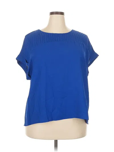 Pre-owned Shein Short Sleeve Top Blue Boatneck Tops