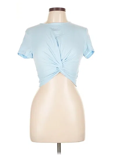 Pre-owned Shein Short Sleeve Top Blue Keyhole Neckline Tops