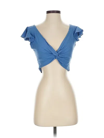 Pre-owned Shein Short Sleeve Top Blue Sweetheart Neckline Tops