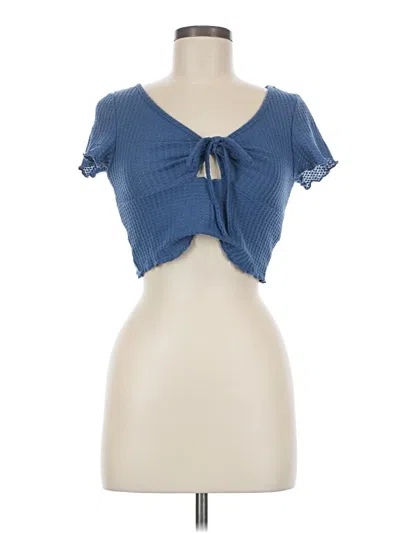 Pre-owned Shein Short Sleeve Top Blue Sweetheart Neckline Tops