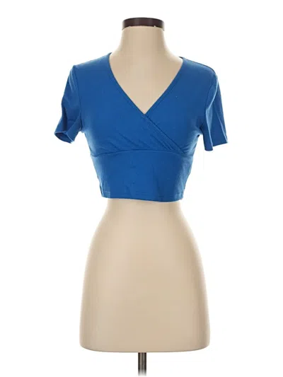 Pre-owned Shein Short Sleeve Top Blue Sweetheart Neckline Tops