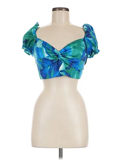 Pre-owned Shein Short Sleeve Top Blue Sweetheart Neckline Tops