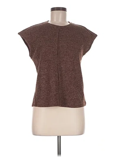Pre-owned Shein Short Sleeve Top Brown Cowl Neck Tops