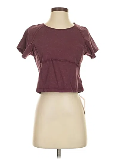 Shein Short Sleeve Top Burgundy Keyhole Neckline Tops