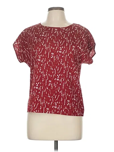 Pre-owned Shein Short Sleeve Top Burgundy Square Neckline Tops