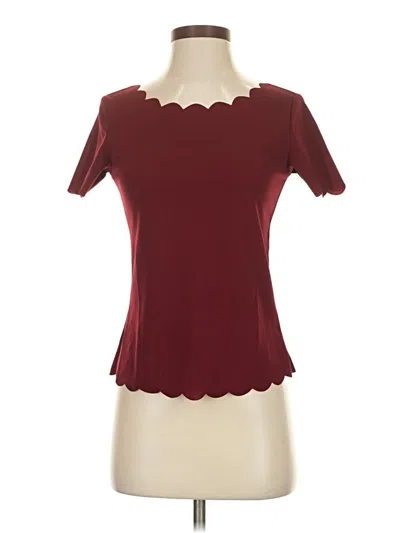 Pre-owned Shein Short Sleeve Top Burgundy Sweetheart Neckline Tops