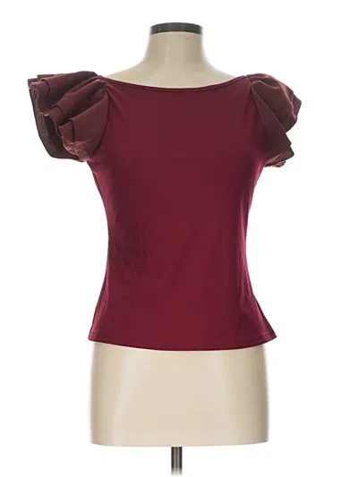 Pre-owned Shein Short Sleeve Top Burgundy Sweetheart Neckline Tops