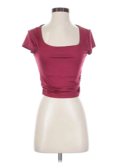 Pre-owned Shein Short Sleeve Top Burgundy Sweetheart Neckline Tops