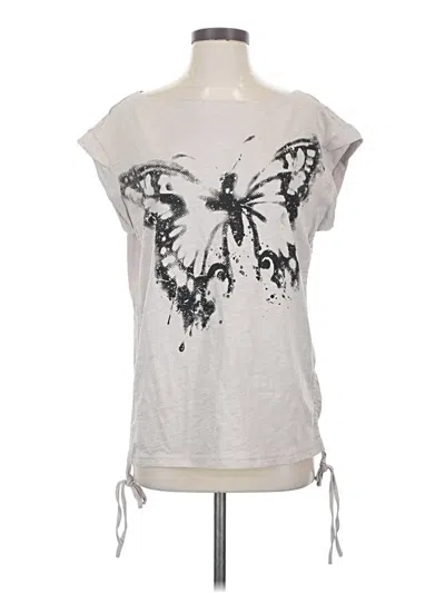 Pre-owned Shein Short Sleeve Top Gray Keyhole Neckline Tops