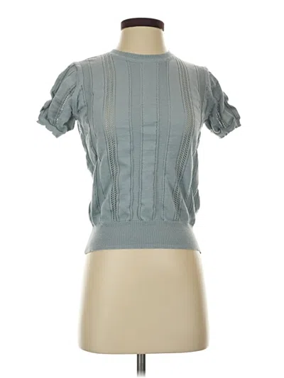 Pre-owned Shein Short Sleeve Top Gray Mock Neckline Tops