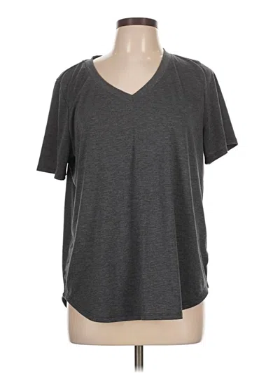Pre-owned Shein Short Sleeve Top Gray V-neck Tops
