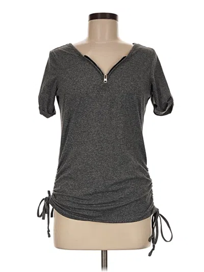 Pre-owned Shein Short Sleeve Top Gray V-neck Tops