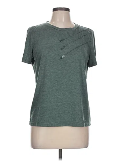 Pre-owned Shein Short Sleeve Top Green Crew Neck Tops