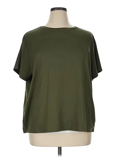 Pre-owned Shein Short Sleeve Top Green Crew Neck Tops