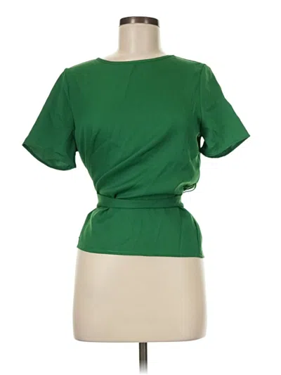 Pre-owned Shein Short Sleeve Top Green Keyhole Neckline Tops