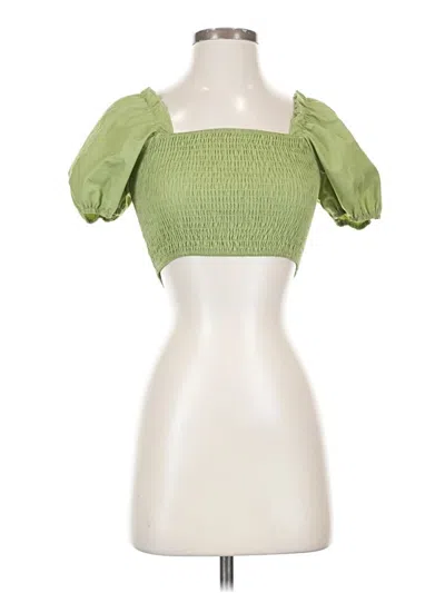 Pre-owned Shein Short Sleeve Top Green Square Neckline Tops