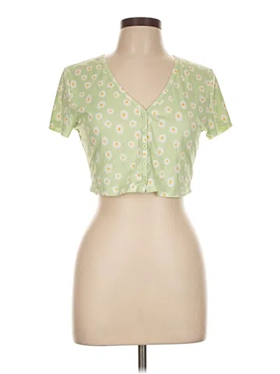 Pre-owned Shein Short Sleeve Top Green Sweetheart Neckline Tops