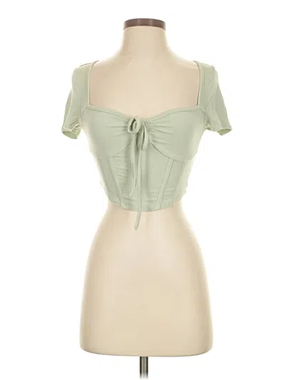 Pre-owned Shein Short Sleeve Top Green Sweetheart Neckline Tops