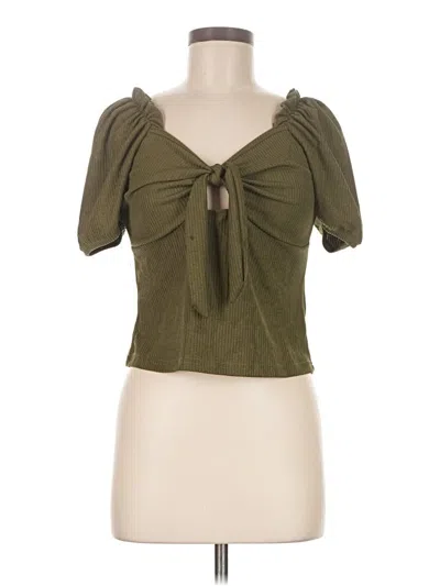 Pre-owned Shein Short Sleeve Top Green Sweetheart Neckline Tops