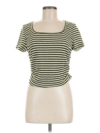 Pre-owned Shein Short Sleeve Top Green Sweetheart Neckline Tops