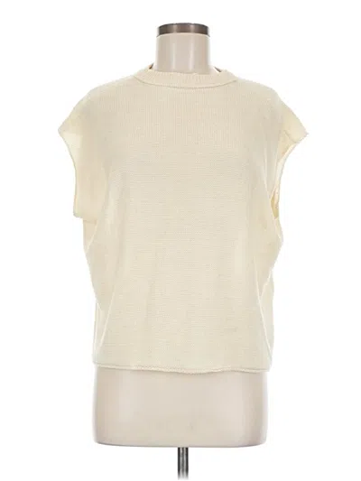 Pre-owned Shein Short Sleeve Top Ivory Cowl Neck Tops In White