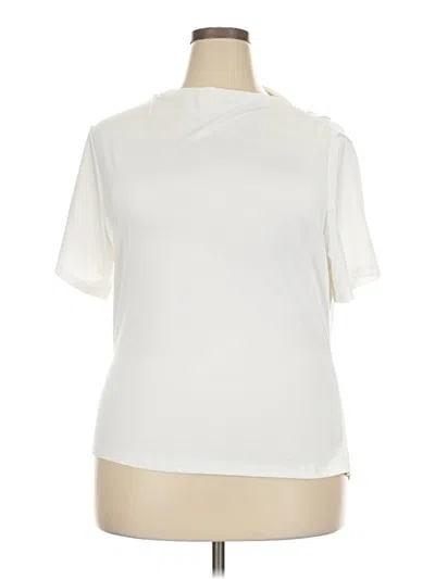 Pre-owned Shein Short Sleeve Top Ivory Mock Neckline Tops