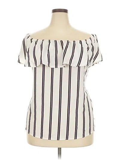 Pre-owned Shein Short Sleeve Top Ivory Strapless Neckline Tops