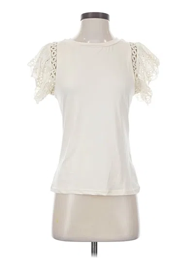 Pre-owned Shein Short Sleeve Top Ivory Sweetheart Neckline Tops