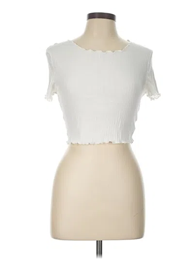 Pre-owned Shein Short Sleeve Top Ivory Sweetheart Neckline Tops