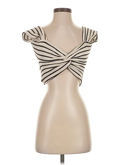 Pre-owned Shein Short Sleeve Top Ivory Sweetheart Neckline Tops In White