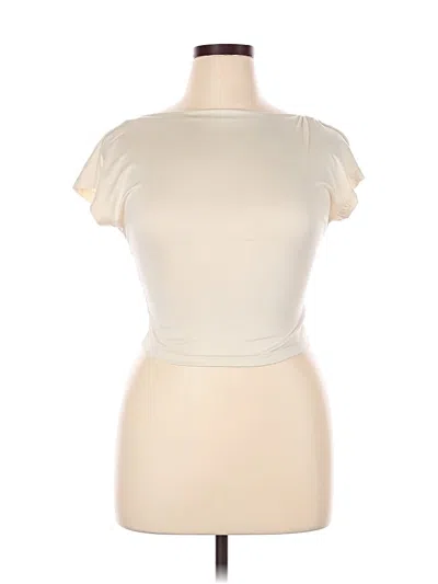 Pre-owned Shein Short Sleeve Top Ivory Sweetheart Neckline Tops In White