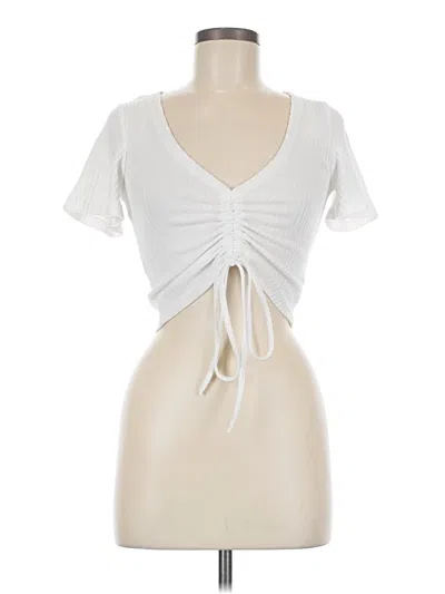Pre-owned Shein Short Sleeve Top Ivory Sweetheart Neckline Tops In White