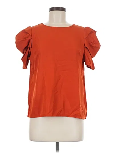 Pre-owned Shein Short Sleeve Top Orange Cold Shoulder Neckline Tops